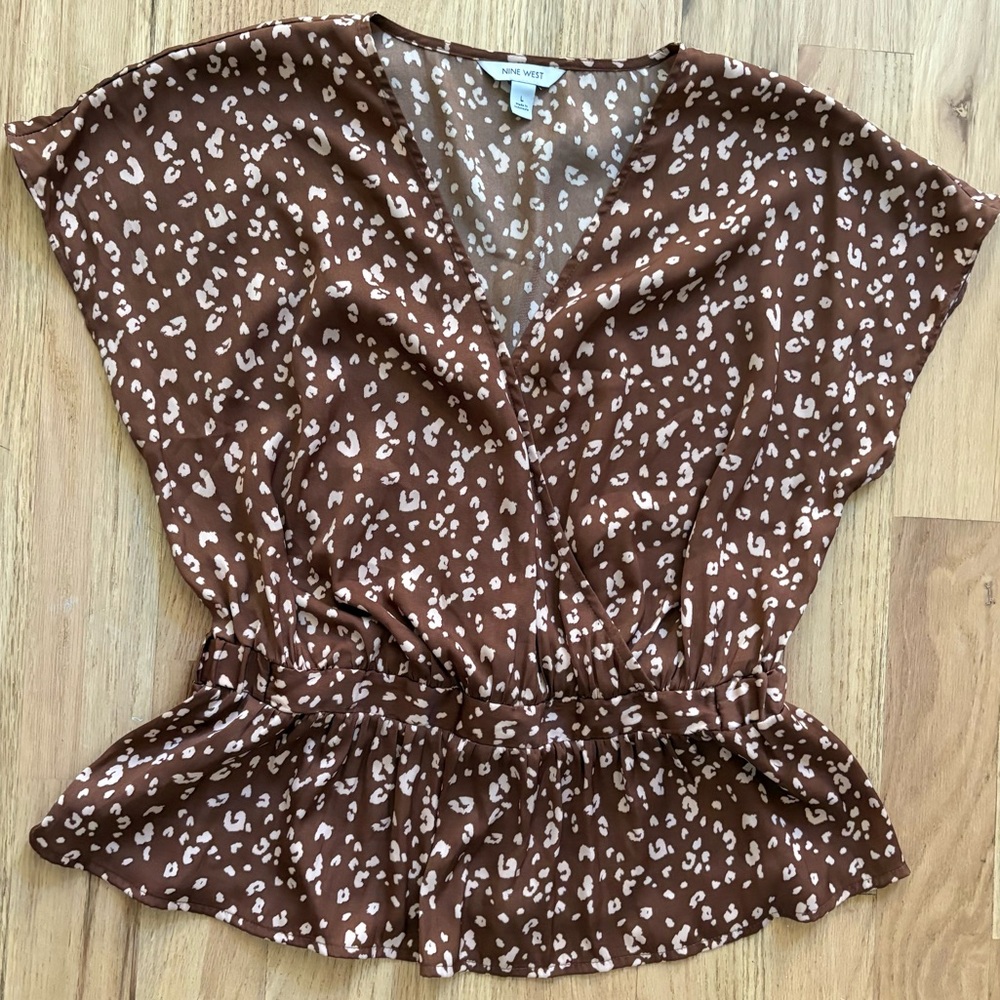 Nine West Leopard Print Blouse